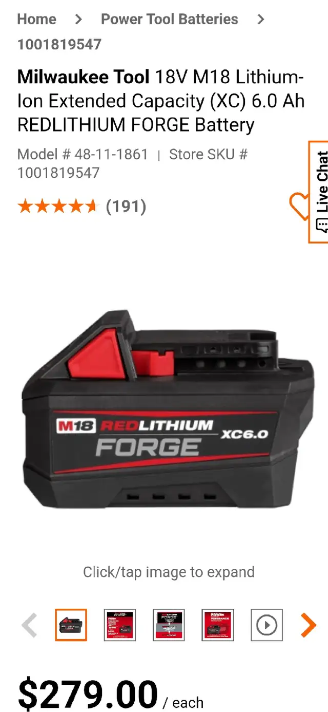 FORGE 6AH BATTERY in Power Tools in Calgary - Image 3