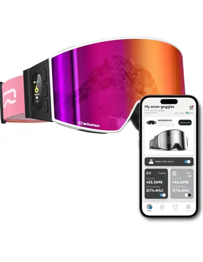 SKIWARRIOR Smart Wireless Intercom Audio Ski Goggles Pink, View more