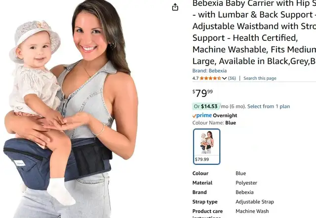 ❤️NEW IN BOX: Baby Carrier with Hip Seat in Strollers, Carriers & Car Seats in Markham / York Region - Image 3