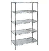 NEW CHROME WIRE SHELVING $ 50 OFF. 24"X36"X72" UNIT 5 SHELVES