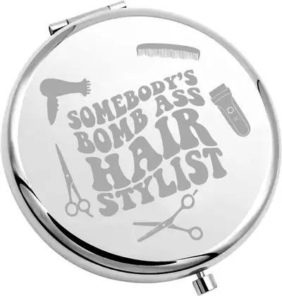 NEW Hair Stylist Make Up Compact Mirror Hairdresser Salon Gift Barbershop for Stylists $5 . Located...