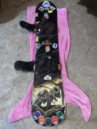 K2 illusion snowboard with clip up bindings (159cm)