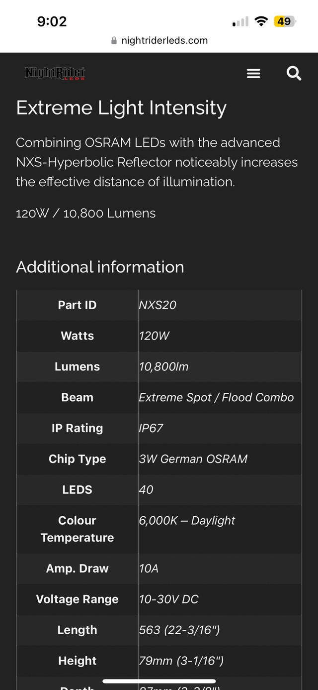 OSRAM 20” light bar in Other in Edmonton - Image 3