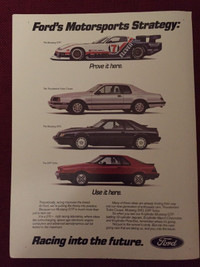 1984 Ford’s Motorsports Strategy Original Ad