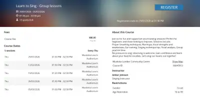 Learn To Sing Group Classes. (Bracebridge.)., View more