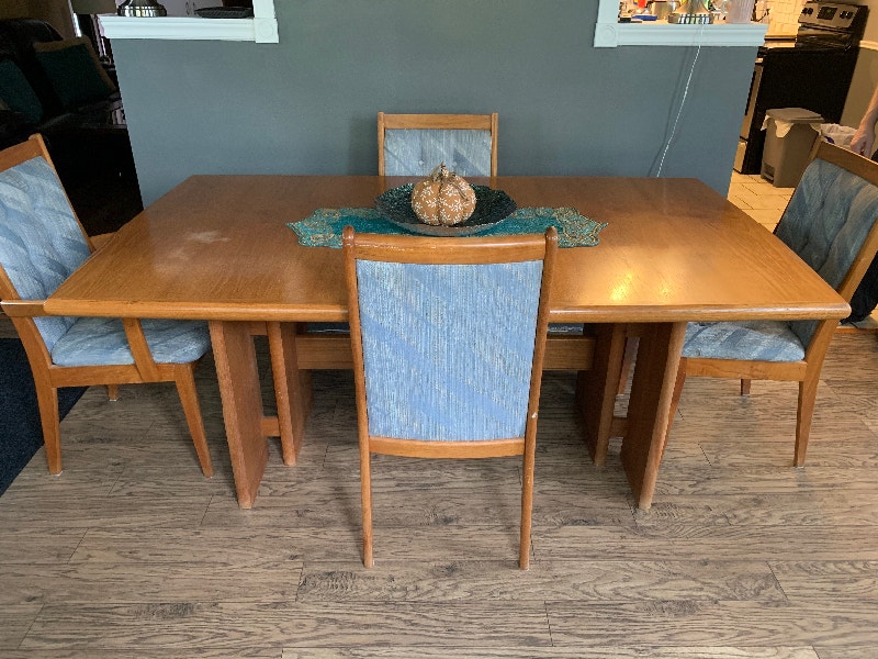 Teak hutch with China and dining room set Hutches & Display