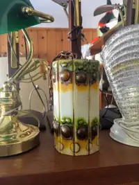 Groovy vintage glass pendant light lampe retro