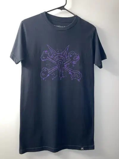 Bones Logo T Shirt Black Purple Small New, View more