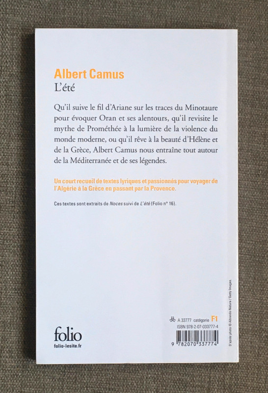 L'été (Albert Camus) dans Autre  à Longueuil/Rive Sud - Image 2