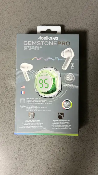 GEMSTONE PRO EARBUDS withDigital Screen., View more