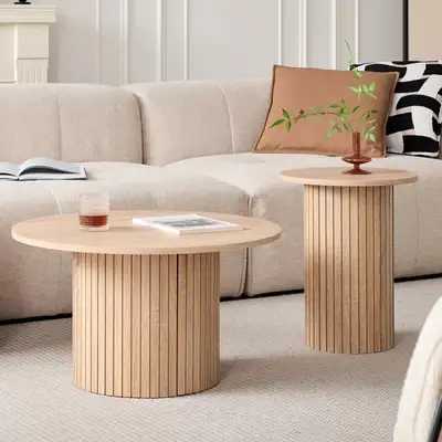 2-Piece Modern Round Coffee Table Set（set of 2), View more