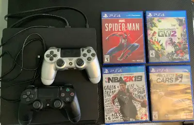 Playstayion 4 + 4 games + controller ( good condition ), View more