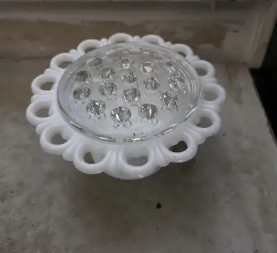 Vintage Anchor Hocking  Milk Glass Compote, View more