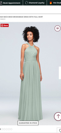 David's Bridal Dusty Sage Dress