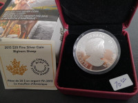 2015 $20 Fine Silver      Coin BIghorn Sheep