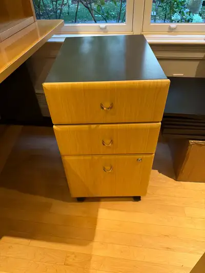 Rolling three drawer file cabinet , View more