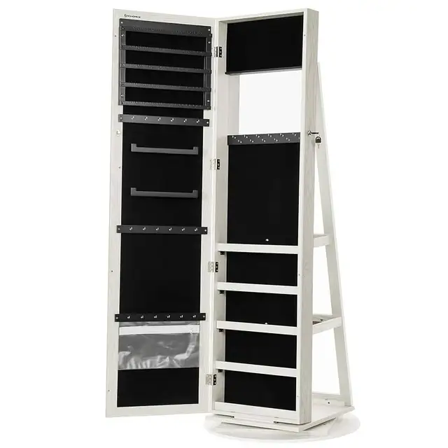 360 Degree Swivel Jewelry Cabinet, High Full Length Mirror, Lock in Home Décor & Accents in Markham / York Region - Image 2