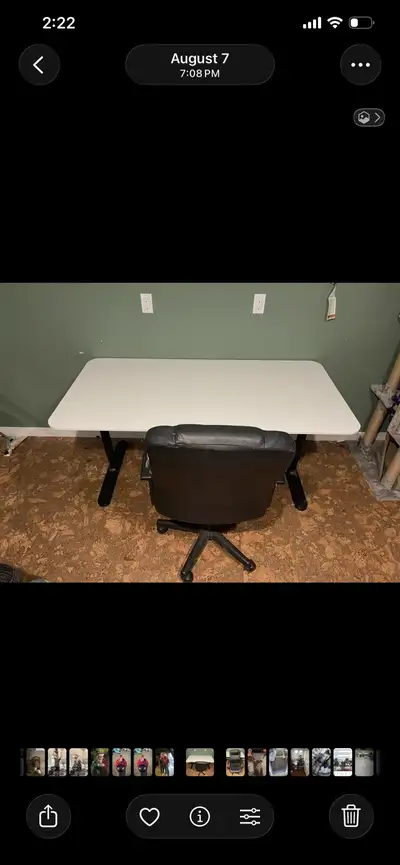 IKEA bekant table White/black with black computer chair, View more