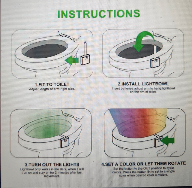 LED Motion Sensor Toilet Night Light – Soft Glow, Color Options in Bathwares in Yellowknife