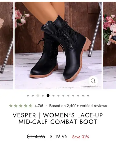Woman’s Combat Boots BRAND NEW SIZE 10, View more