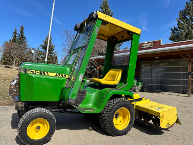 SOLD: John Deere 330 diesel garden tractor Rototiller  in Lawnmowers & Leaf Blowers in Red Deer - Image 2
