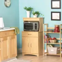*CHEAP* Light Beige Microwave Cart/Stand Kitchen Storage Cabinet