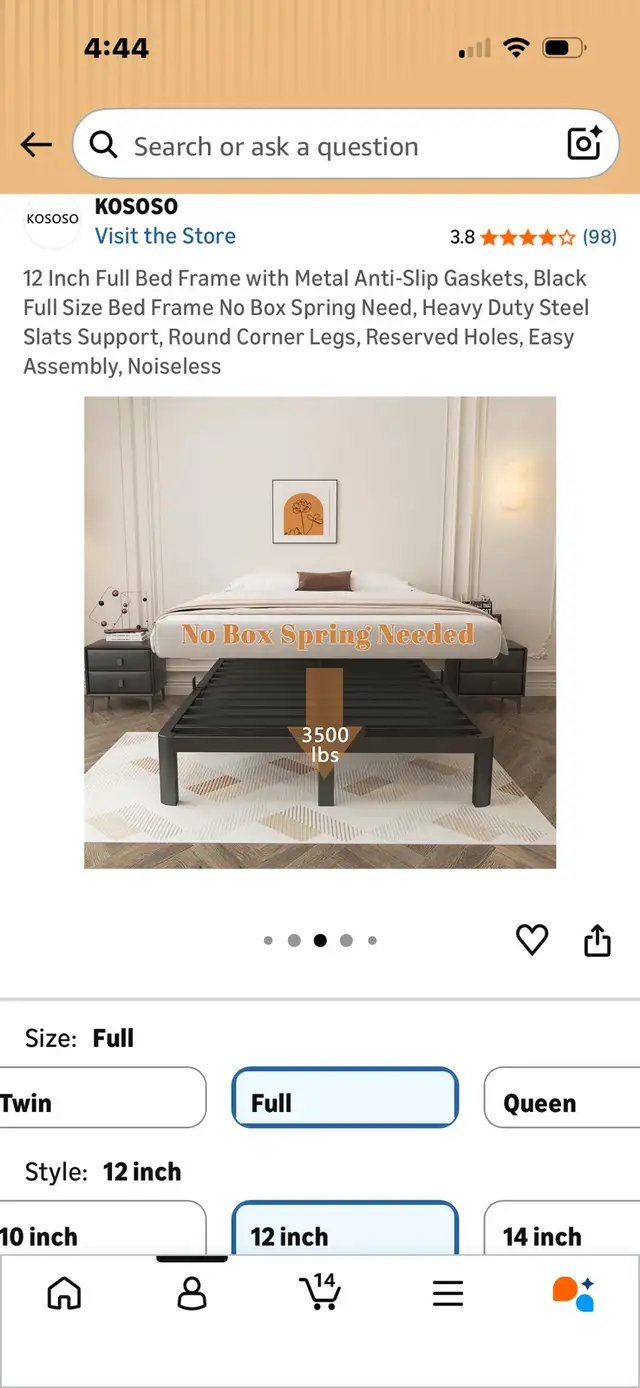 Kososo full bed frame, brand new! in Beds & Mattresses in Strathcona County - Image 4