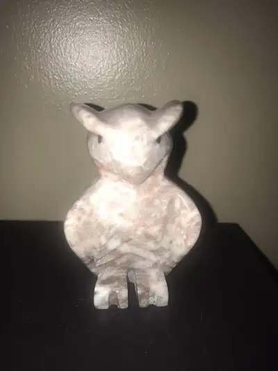 Vintage Handcarved onyx marble owl figurine , View more