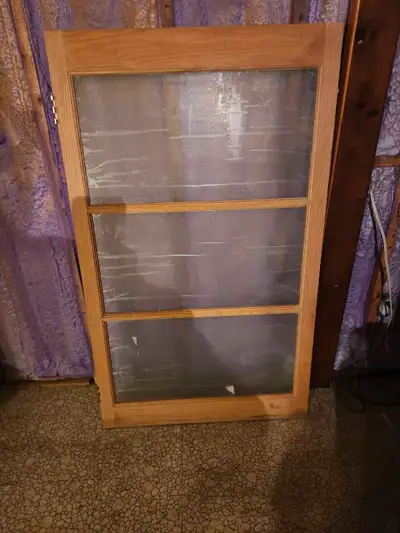Belle fenêtre en bois - NON THERMO- en chêne massif 34 '' x 56 1/2 '' Avec penture qui peut être enl...