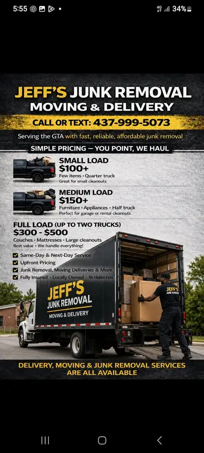 We offer fast, reliable, and affordable junk removal and moving services throughout the GTA. Pricing...