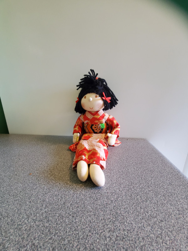 JAPANESE GEISHA GIRL FABRIC SOFT DOLL WITH SILK KIMONO in Arts & Collectibles in City of Toronto