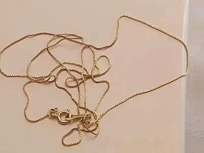 Yellow gold Very Delicate chain 14K...22.5 inches.., View more