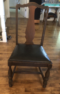 Vintage leather seat chairs-5 pieces