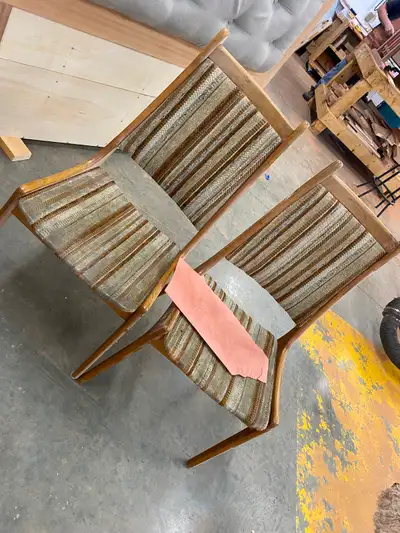 1 pair of Teak Chairs for refinishing project, View more