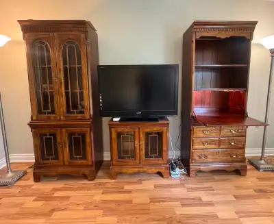 Elegant 3-Piece Wooden Hutch & Cabinet Set – Williams Furniture, View more