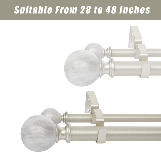 #ROVARD adjustable double curtain rods in Bathwares in City of Toronto - Image 4