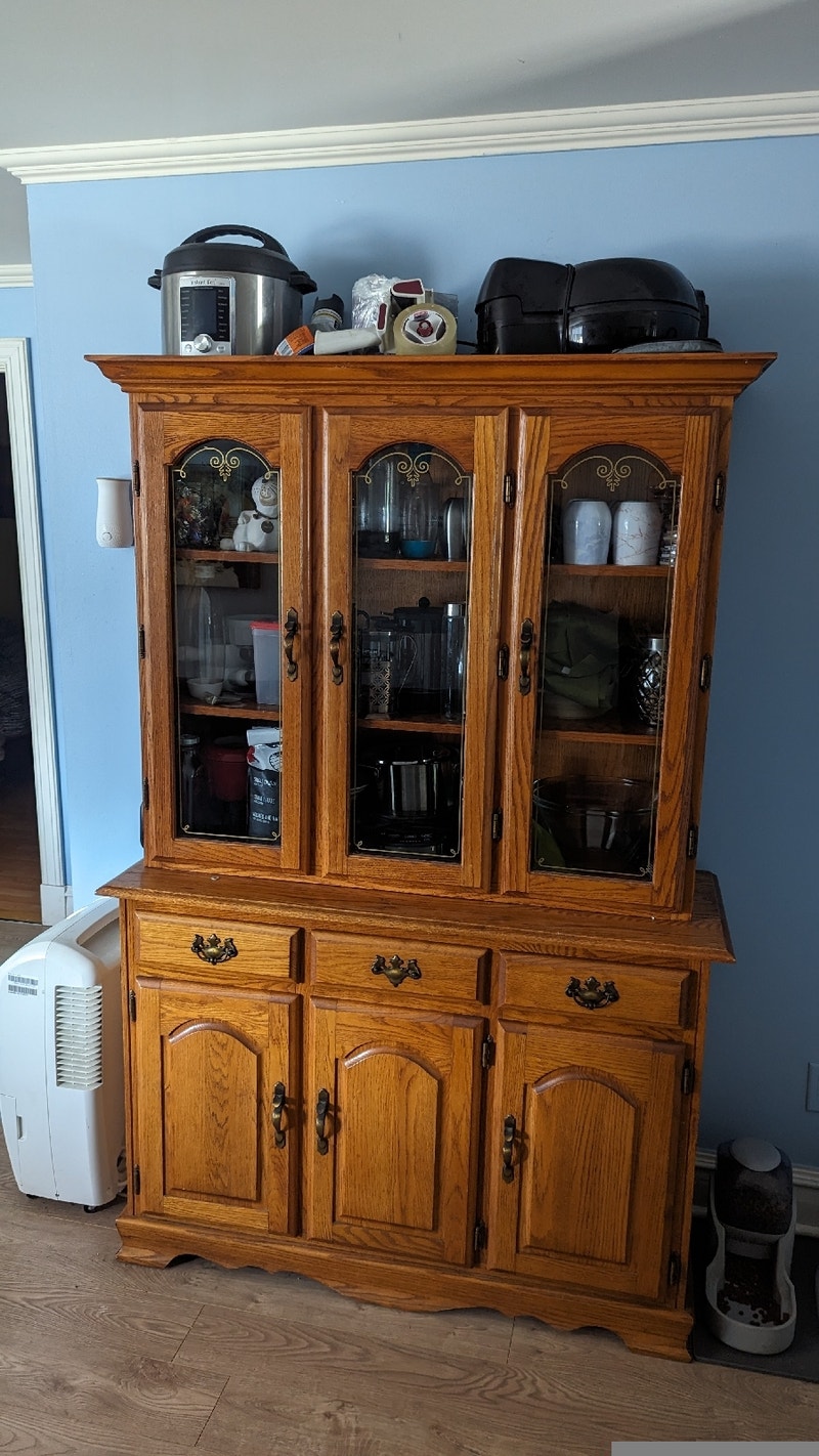 Buffet Vaisselier En Bois Massif – Pin – 192 Cm – Très Bon état