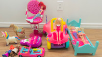 Girls Toys all for 10$ (Dolls, doll bed, adjustable height chair