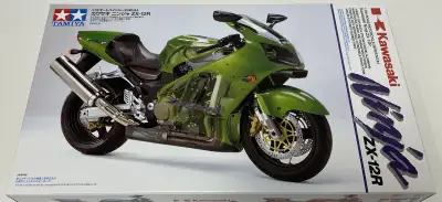 brand new Tamiya 1/12 Kawasaki ZX-12R. Features of this model include detailed 4-cyclinder in-line e...