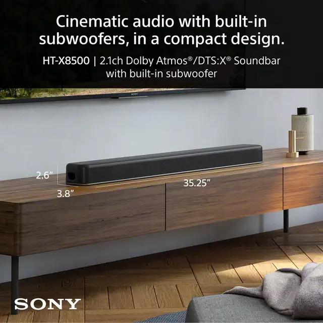 Sony Soundbar HT-X8500 2.1ch Dolby Atmos with built in subwoofer in Stereo Systems & Home Theatre in Strathcona County - Image 4
