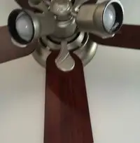 Satin Nickel Ceiling  4-Light Fan, 48" Span, Remote -As New