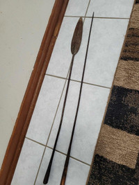 ANTIQUE SPEAR. ANTIQUE STEEL & WOOD SPEAR 