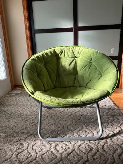 Lightweight Foldable Moon Chair, Large 30.5” wide, 28.5” tall. Great for camping, beach chair, dorm....