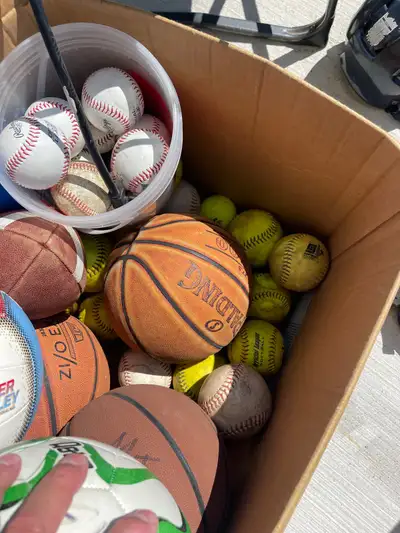 Assorted sports balls, View more