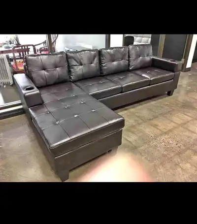 L Shaped Elegant Leather Sectional Couch, View more