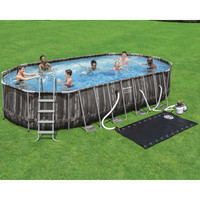 Bestway Power Steel Oval Above-ground Pool with Solar Heater