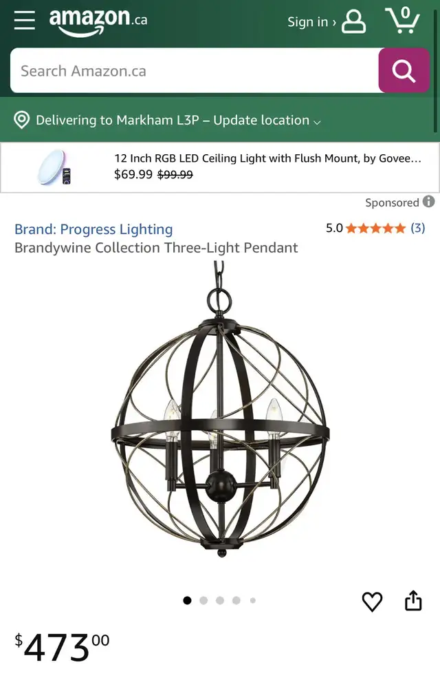Progress Lighting Antique Bronze 3-Light Pendant in Indoor Lighting & Fans in Oshawa / Durham Region - Image 10