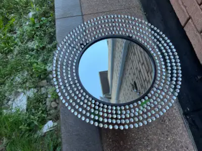 Oval Mirror Surrounded with Clear Gems 27 inch, View more