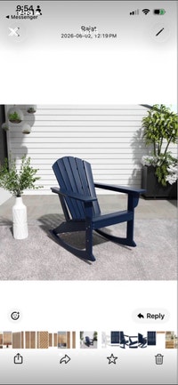 New Navy Blue Adirondack Rocking Chair Mississauga / Peel Region Toronto (GTA) Preview