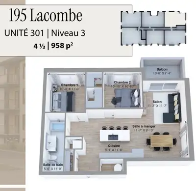 Superbe appartement neuf de 2 chambres Disponible 1 décembre 2025 bail jusqu’en juin 2025 possibilit...
